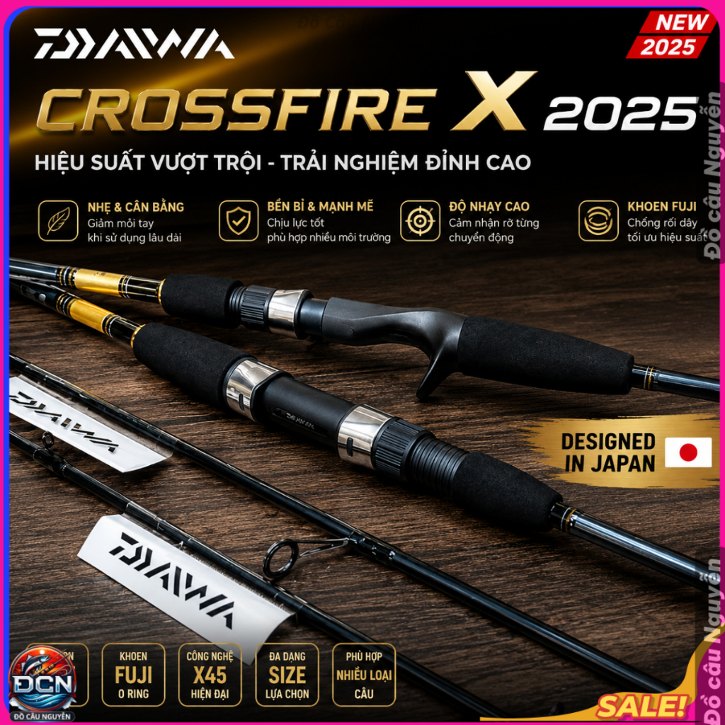 Cần Câu LURE DAIWA CROSSFIRE X 2025 – 2 KHÚC