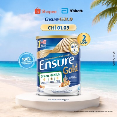 Combo 2 Lon Sữa bột Ensure Gold Green Health 800g