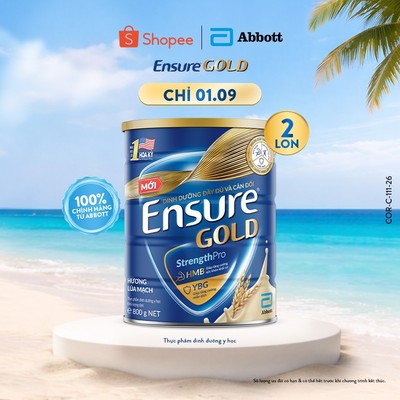 Combo 2 Lon Sữa bột Ensure Gold Abbott hương lúa mạch 800g