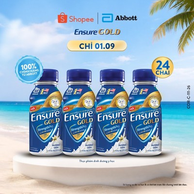 Thùng 24 chai Ensure GOLD 237ml chai phiên bản mới