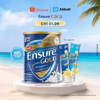 [KOL LIVE] [Tặng 2 gói dùng thử bất kì] Sữa bột Ensure Vani (HMB) 800g