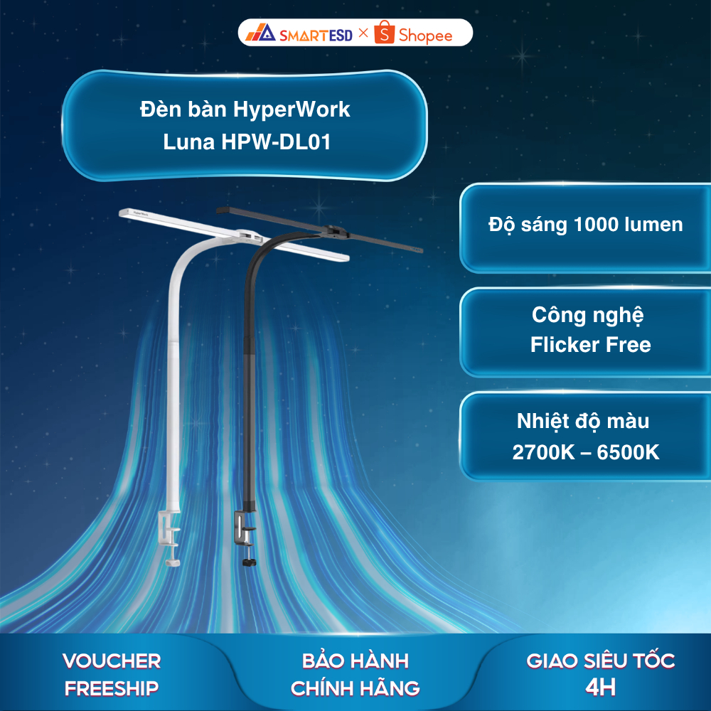 Đèn bàn HyperWork Luna HPW-DL01 - Hàng chính hãng