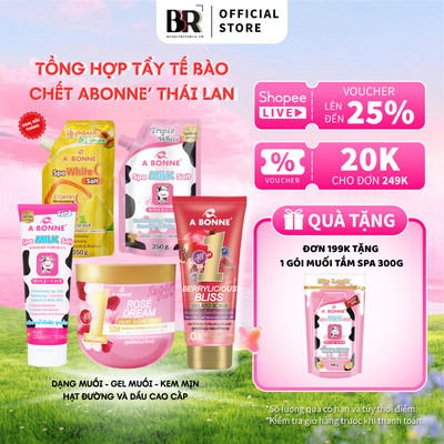 [TTBC ABONNE] Combo Muối Tắm Sữa Spa, Tẩy Tế Bào Chết Dạng Đường, Dạng Kem Tắm Mịn Cho Mặt Và Cơ Thể A BONNE' THÁ