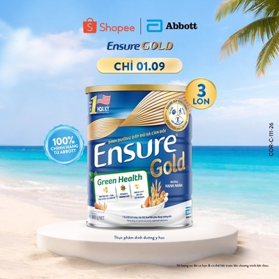 Combo 3 Lon Sữa bột Ensure Gold Green Health 800g