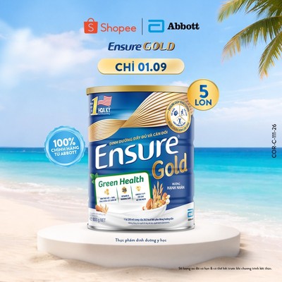 Combo 5 Lon Sữa bột Ensure Gold Green Health 800g