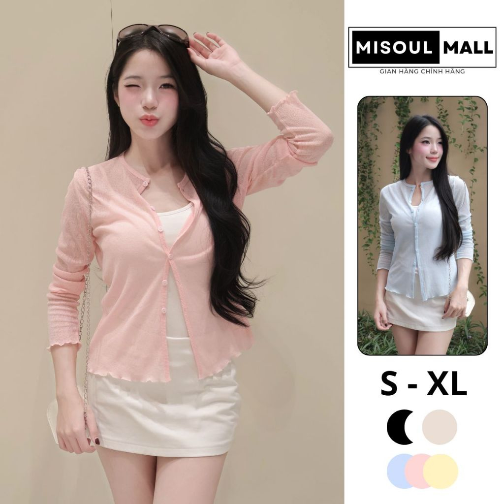 Áo Cardigan Thun Giấy Bigsize, Cardigan Khoác Mỏng Cổ Tròn Tay Dài Thu Đông MiSoul Mall 623