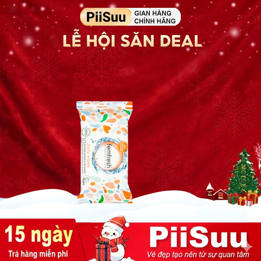 Khăn giấy ướt vệ sinh vùng kín phụ nữ cao cấp Femfresh Anh Quốc 10 miếng