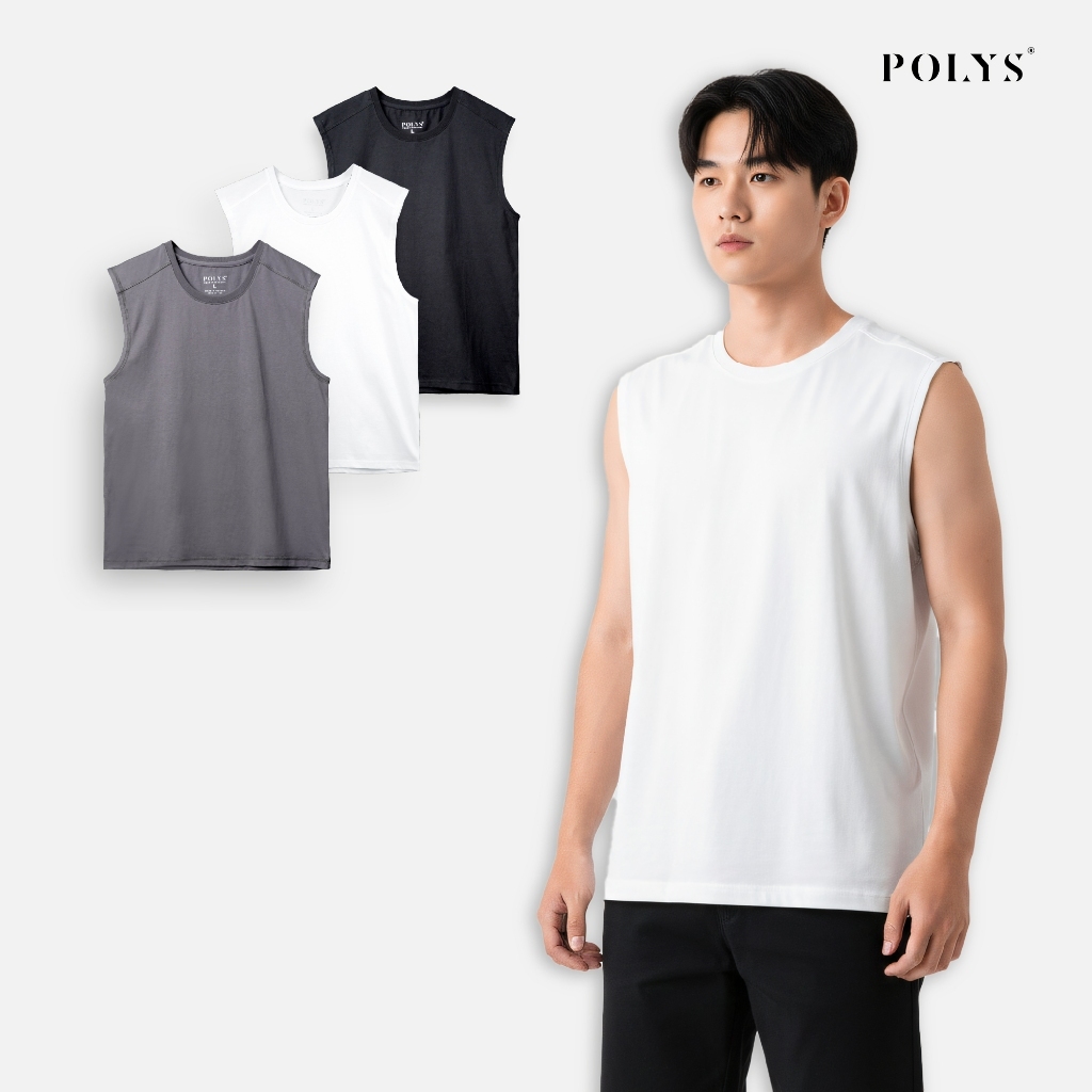 SALE HÈ Áo Thun Tanktop Cotton 2 Chiều Dày Dặn, Hút Mồ Hôi, Form Oversize Áo TANK TOP POLYS