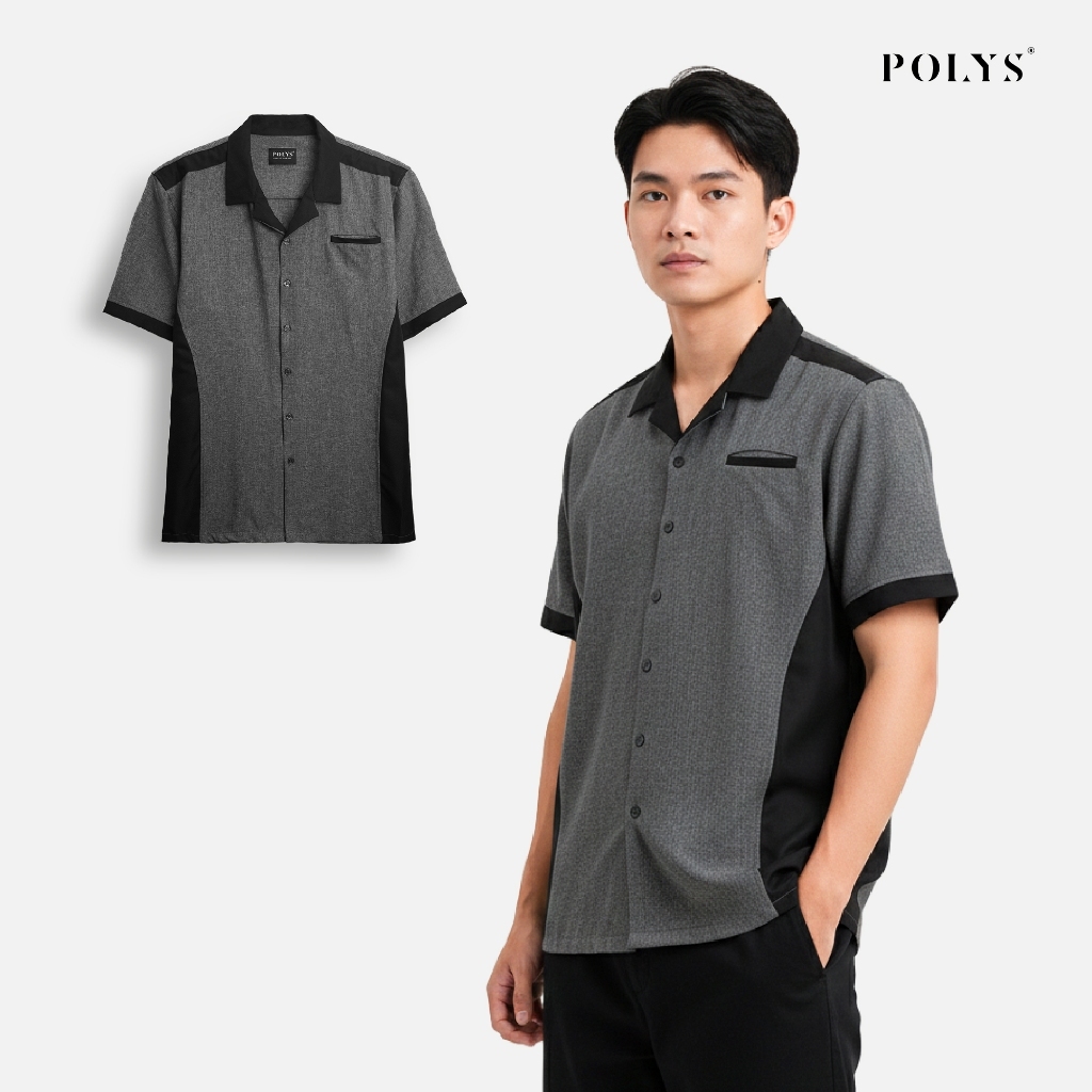 SALE HÈ Áo Sơ Mi Nam POLYS Vải Kate Silk Dày Dặn Co Giãn 2 Chiều Áo Sơ Mi Nam Tay Ngắn OTIS