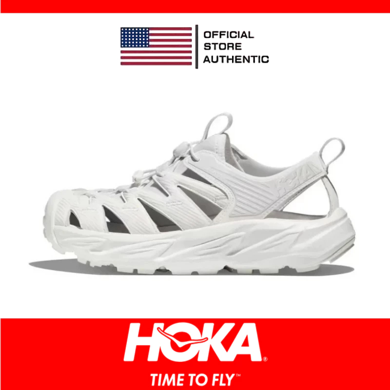 100% Genuine HOKA HOPARA White 1123112-WHWH Unisex Outdoor Hiking Sandals And Slippers