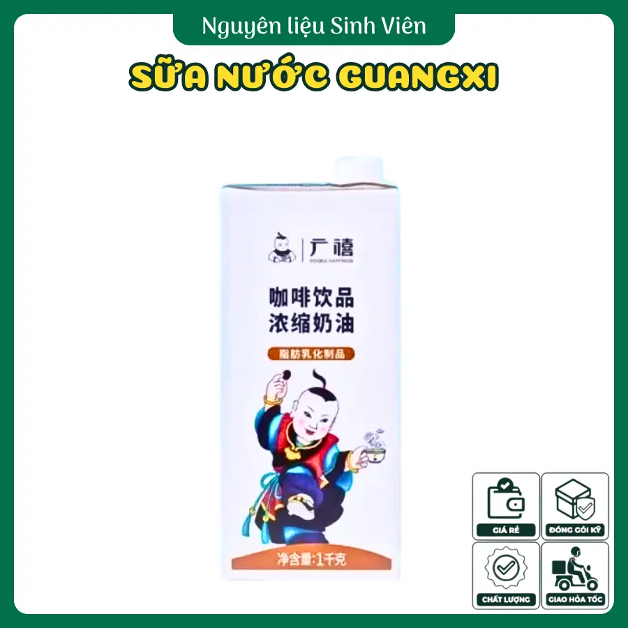 [Chính hãng có VAT] Sữa nước pha chế Guangxi 1L date mới, nguyên liệu pha chế trà sữa, cà phê, bạc x