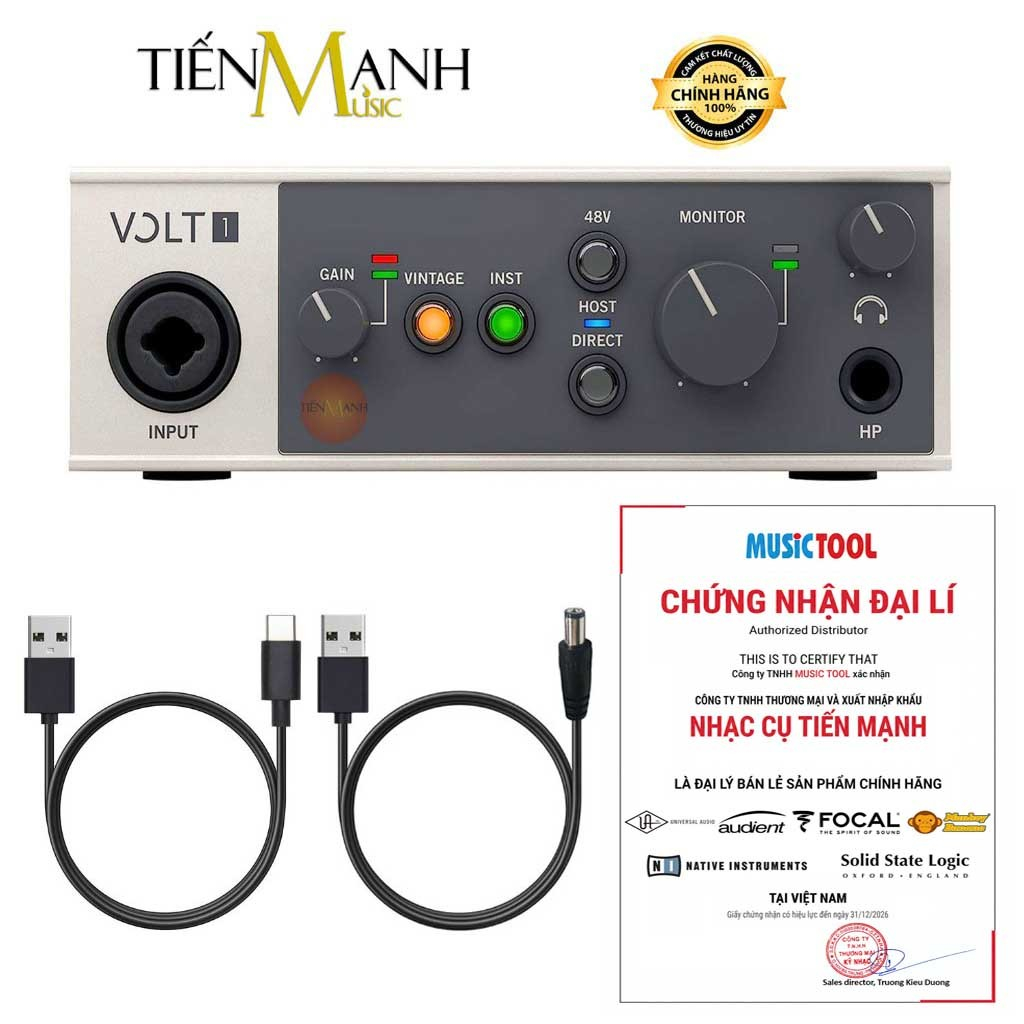 [Chính Hãng] Sound Card Thu Âm Thanh Universal Audio UA Volt 1 - USB Audio SoundCard Interface Volt1