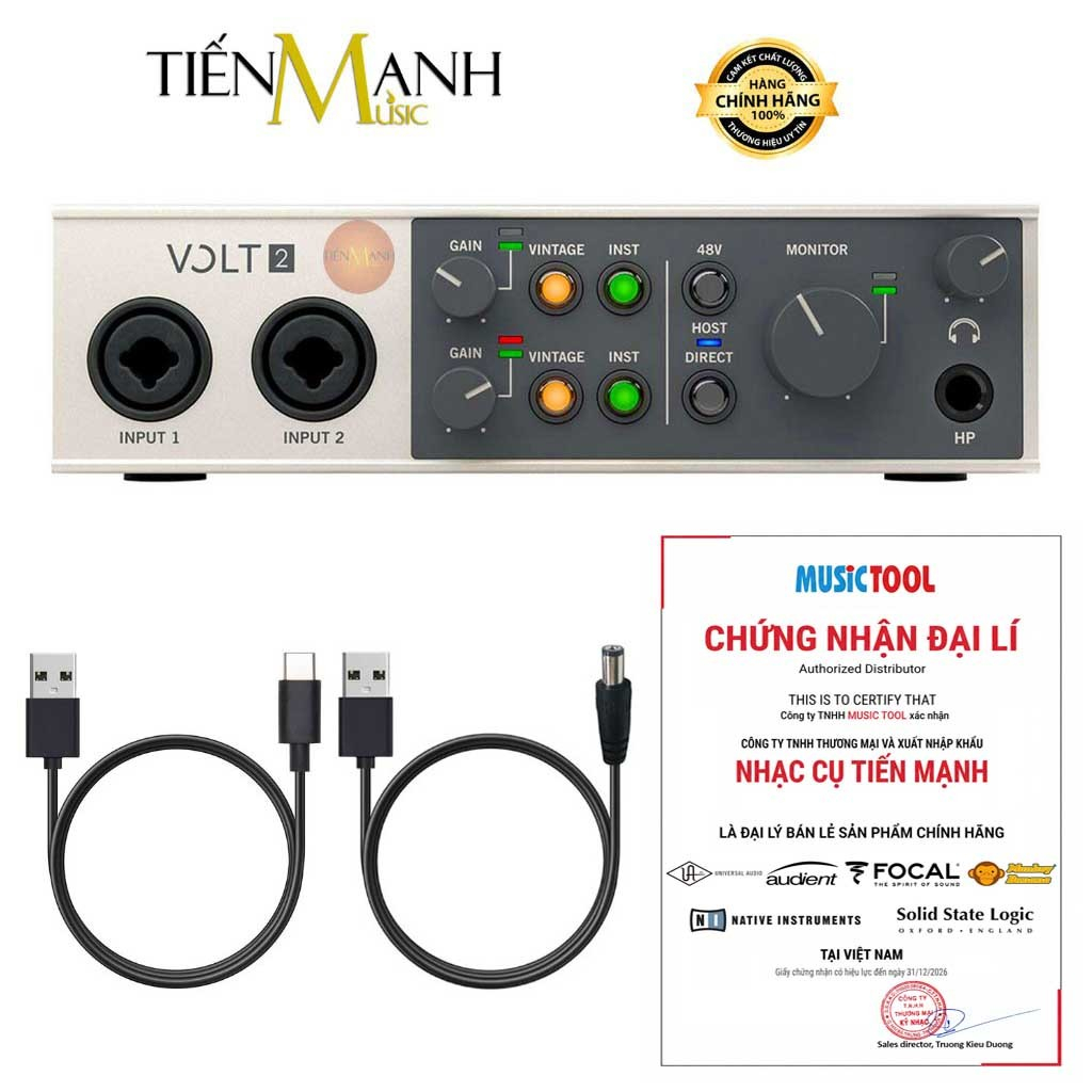 [Chính Hãng] Sound Card Thu Âm Thanh Universal Audio UA Volt 2 - USB Audio SoundCard Interface Volt2