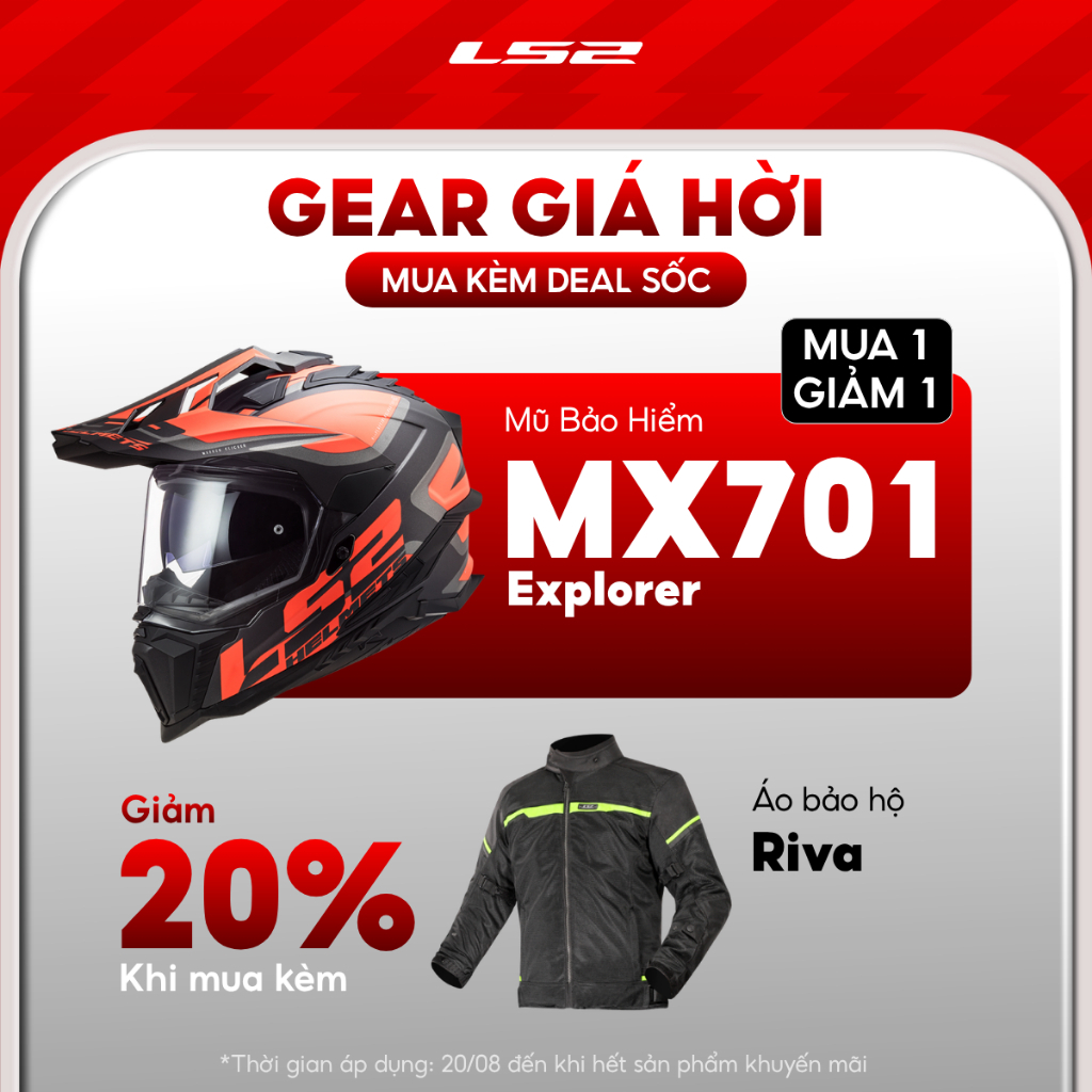 [Mua Kèm Deal Sốc] Mũ Cào Cào LS2 MX701 Explorer Vỏ Sợi Thủy Tinh HPFC Siêu Nhẹ Tặng Pinlock Max