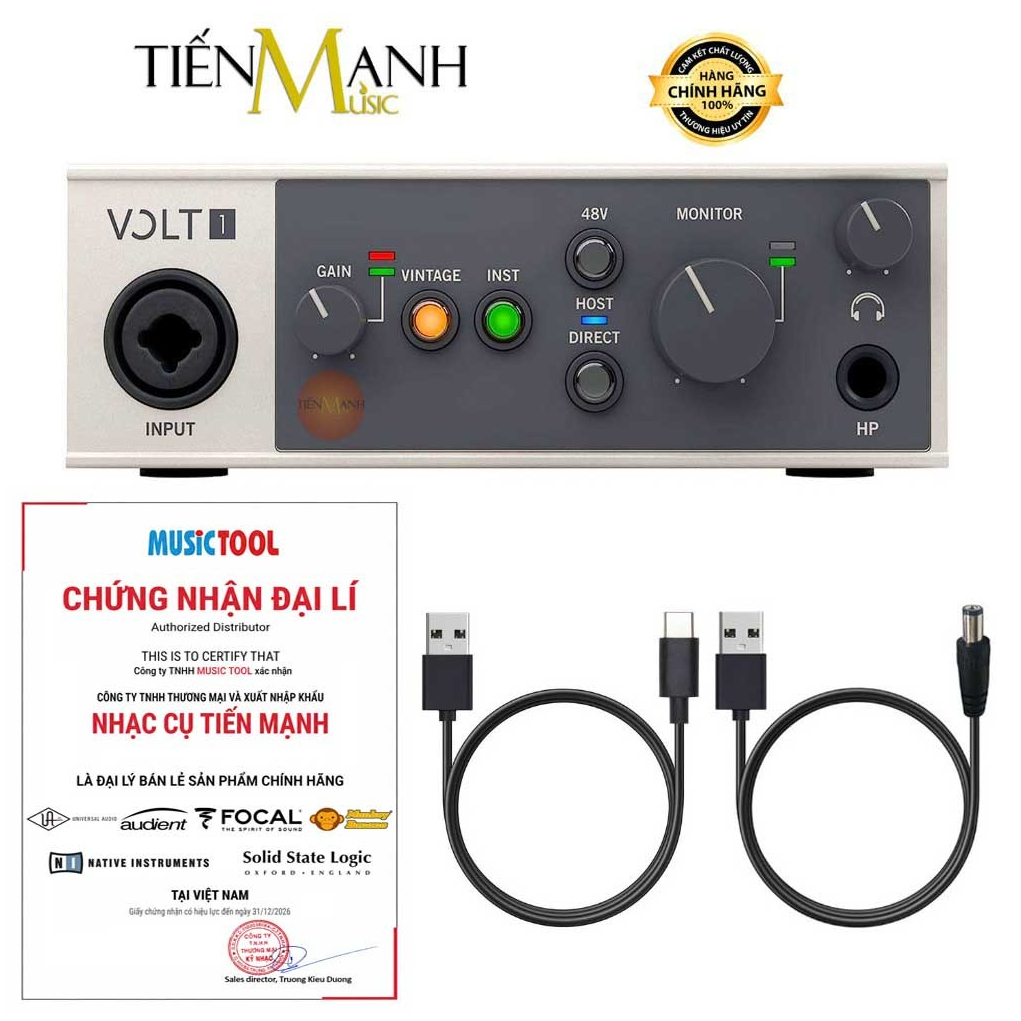 [Chính Hãng] Sound Card Universal Audio UA Volt1 - USB Audio SoundCard Interface Thu Âm Thanh Volt-1