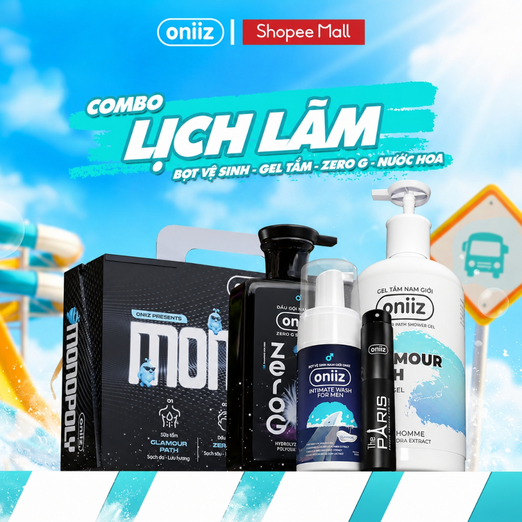 Combo lịch lãm Oniiz, Bọt vệ sinh nam giới, Sữa tắm, Dầu gội Zero G, Nước hoa cao cấp - Quà Tặng Nam