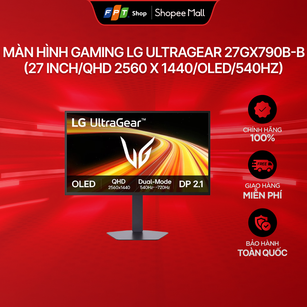 Màn hình Gaming LG UltraGear 27GX790B-B (27 inch/QHD 2560 x 1440/OLED/540Hz)