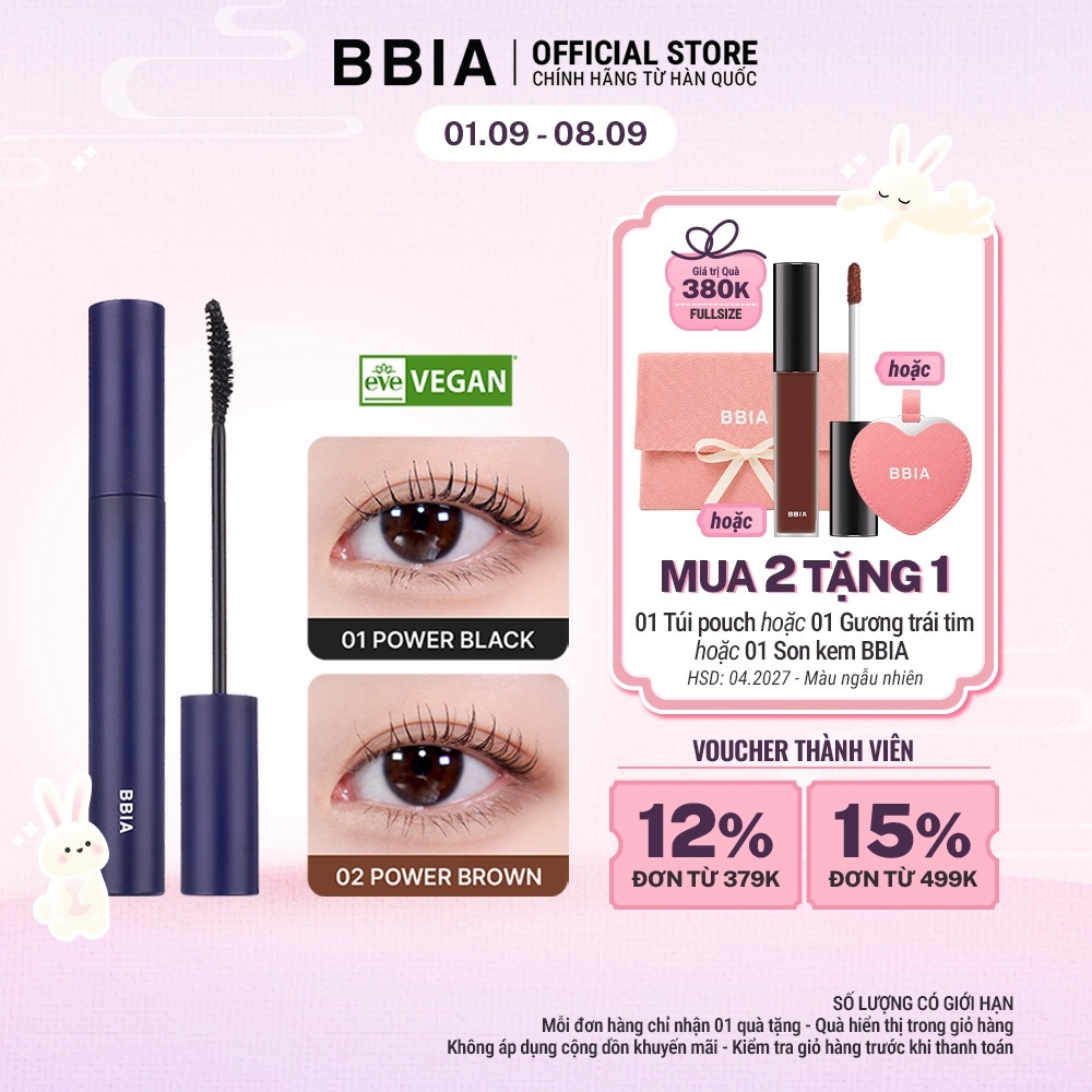 Mascara dày mi, chống lem BBIA Never Die Mascara 7g