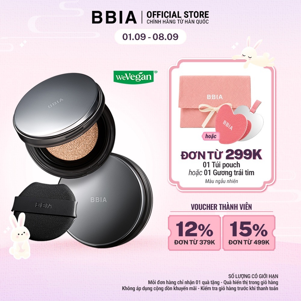 [NEW] Cushion Che phủ hoàn hảo, lớp nền mịn lì suốt 24h BBIA Eau Matte Cushion 15g