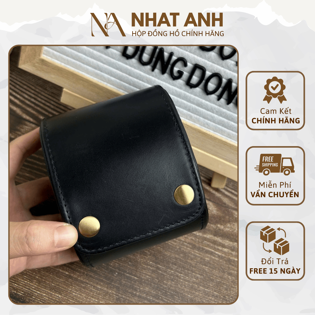 Hộp Đựng Đồng Hồ Da Ngựa Trơn Một Ngăn Nhật Anh Box Màu Đen Cao Cấp Bảo Hành 6 Tháng