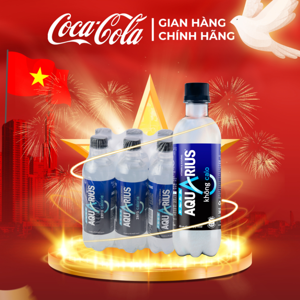 Lốc 6 Chai Nước Điện Giải Bù Khoáng Không Đường Aquarius Zero 390ml/Chai Sale 8.8_SP