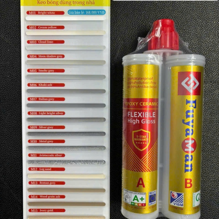 Fuyaman: keo ron gạch epoxy phổ thông 2 thành phần chuyên dùng chít ron gạch