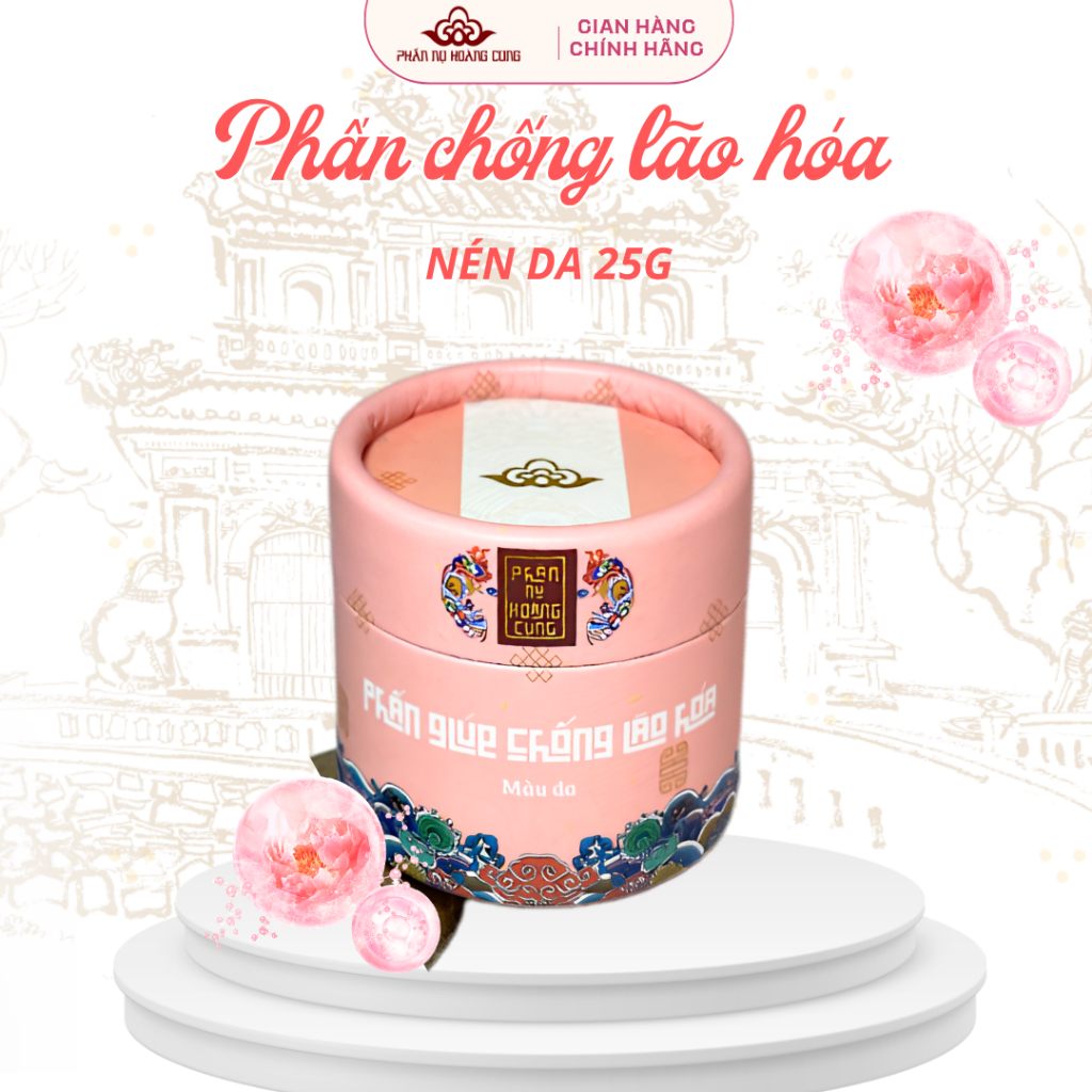 [Ưu đãi hôm nay] Phấn Chống Lão Hóa Dưỡng Da, Trang Điểm Dạng Nén Da Phấn Nụ Hoàng Cung 25g
