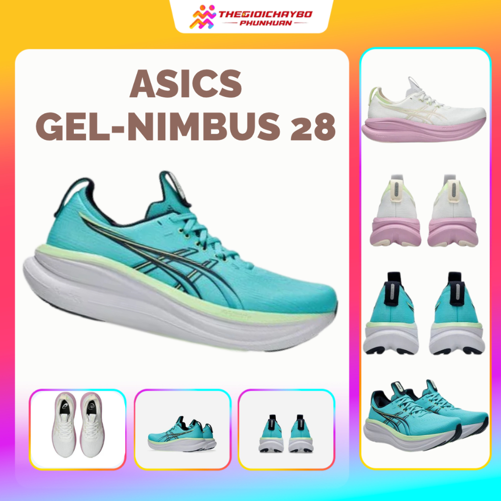 Giày Chạy Bộ ASICS GEL-Nimbus 28 Nam Nữ Running Đệm Êm Road Running Marathon