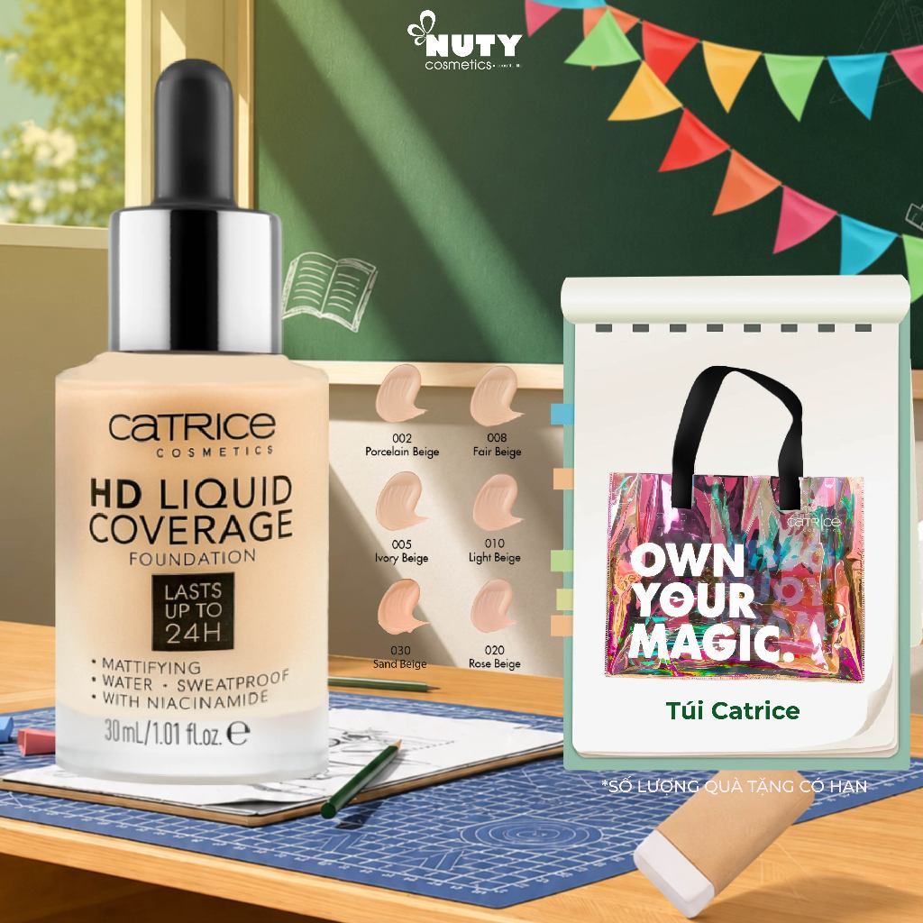 Kem Nền Catrice Che Phủ Tự Nhiên HD Liquid Coverage Foundation (30ml)