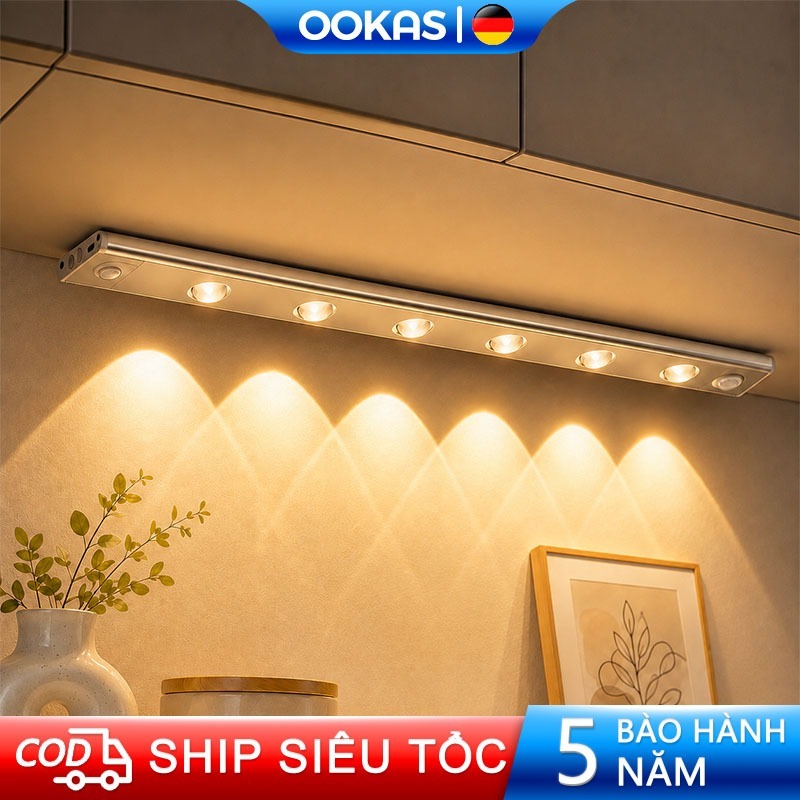 OOKAS Đèn led trang trí đèn cảm ứng Độ sáng có thể điều chỉnh, có thể sạc và cắm điện, Không cần kho