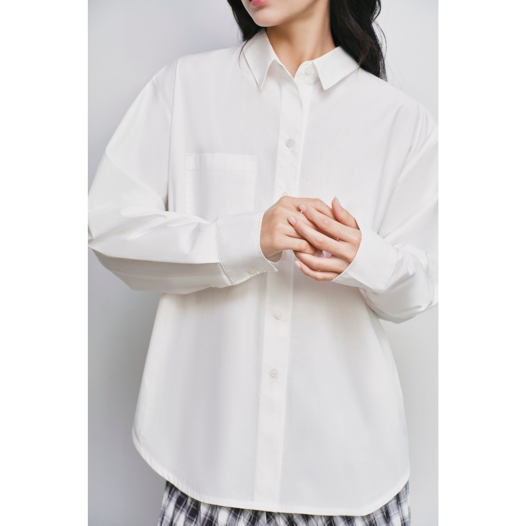 LIBÉ WORKSHOP - Áo sơ mi dáng oversize màu trắng 7758