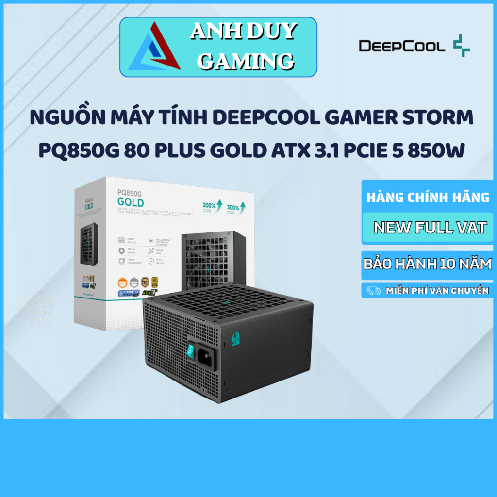 Nguồn máy tính Deepcool Gamer Storm PQ850G | PN850M 80 Plus Gold ATX 3.1 PCIe | New Chính Hãng