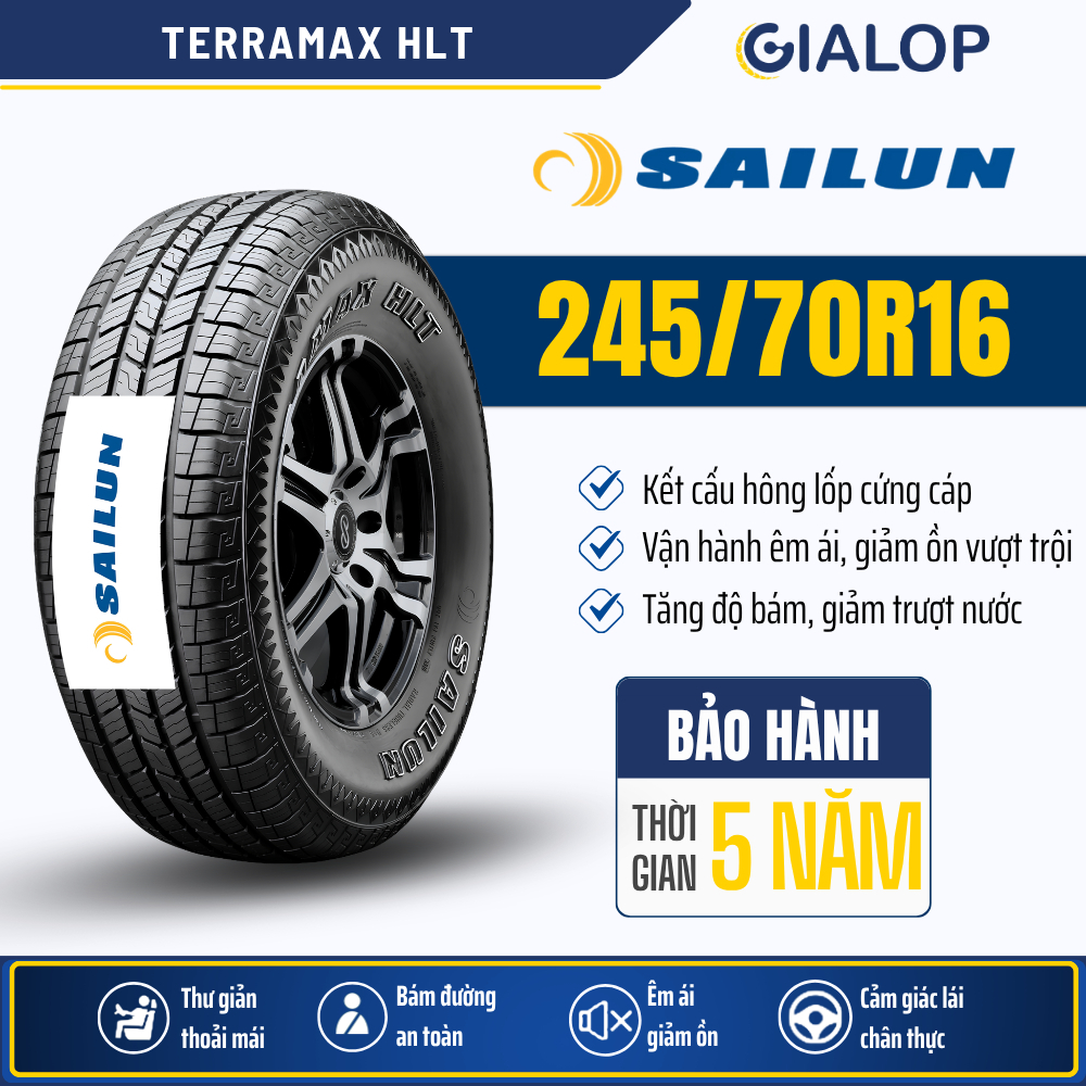Lốp Ô Tô SAILUN 245/70R16 Terramax HLT Cho Ranger, BT-50, Pajero Sport, D-Max - Bảo Hành 5 Năm