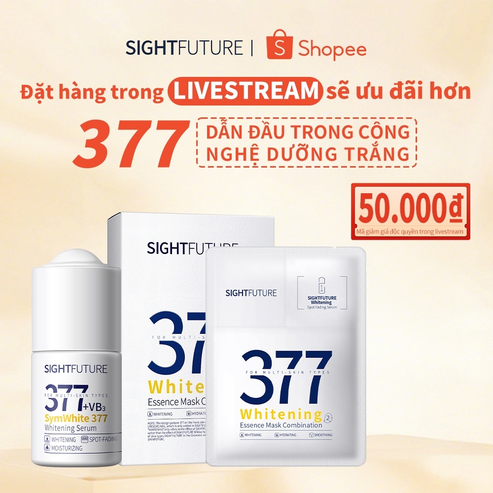 [LIVE] SIGHTFUTURE 377 SymWhite serum 18ml & Whitening Mặt nạ