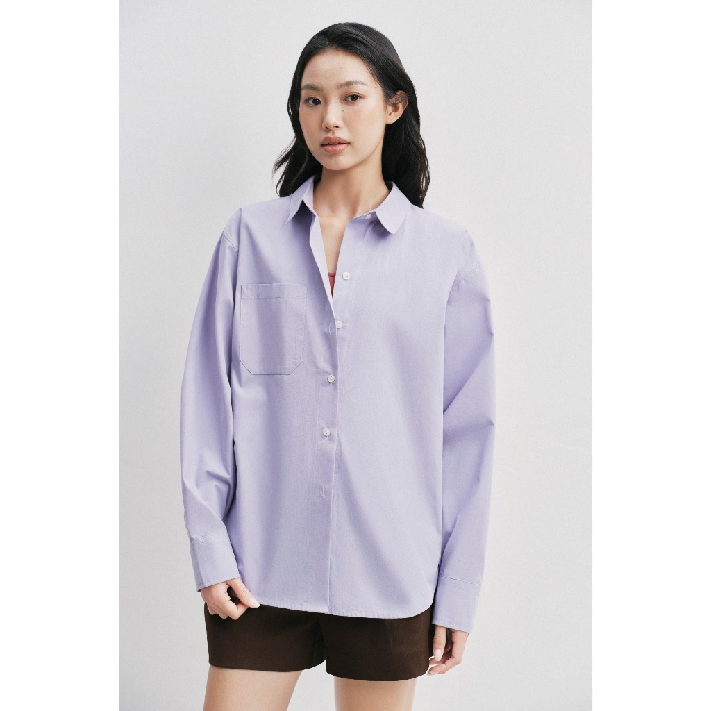 LIBÉ WORKSHOP - Áo sơ mi dáng oversize màu tím 7810