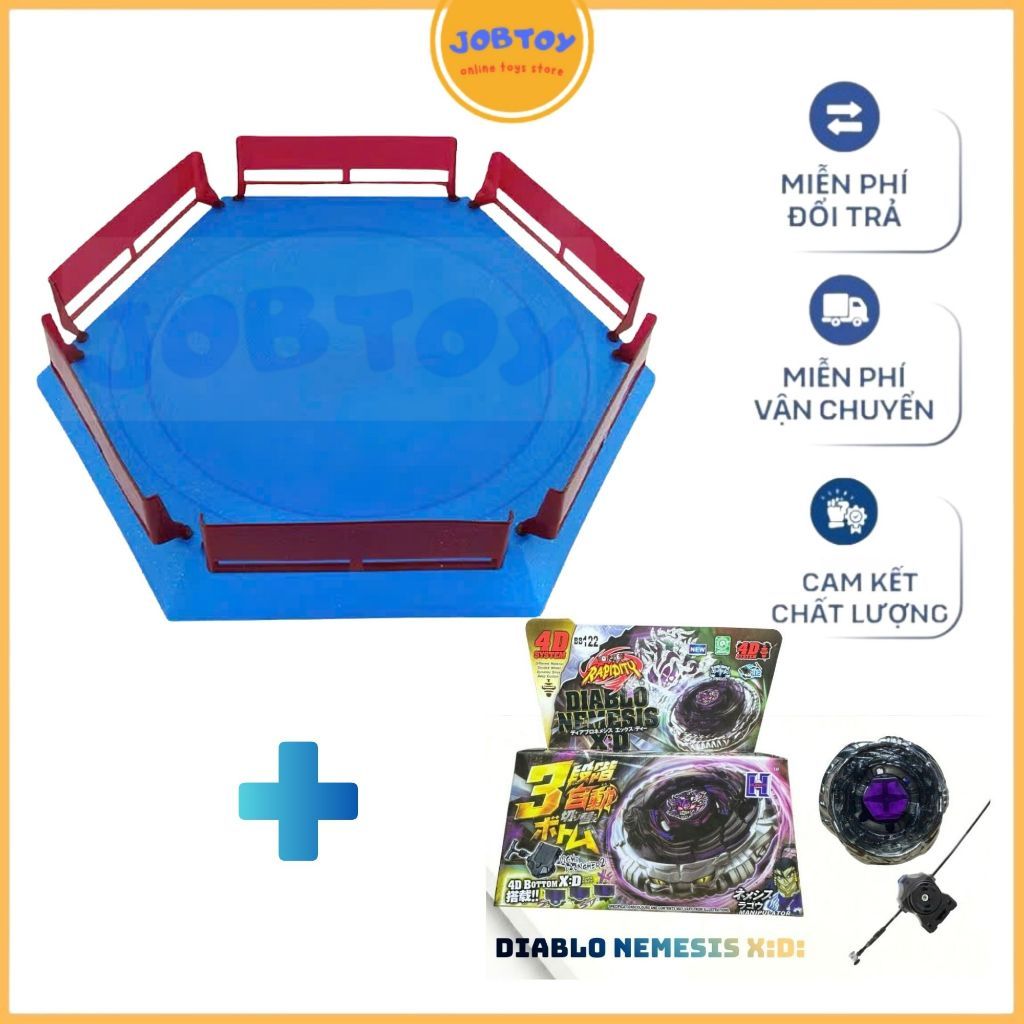 Con quay Diablo Nemesis - Hệ thống 4D đỉnh cao- Kèm Bệ Phóng Dây Kéo - Huyền thoại hắc ám cực mạnh -