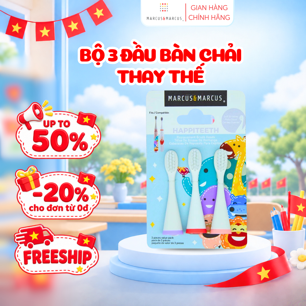 Bộ 3 Đầu Bàn Chải Thay Thế Cho Bé Marcus & Marcus (Willo/ Marcus/ Pokey)