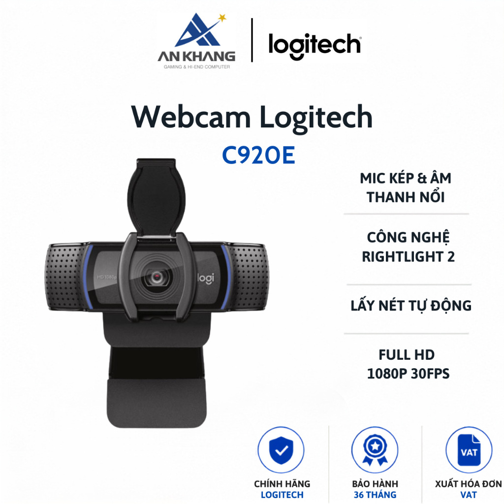 Webcam Logitech C920e Chính Hãng BH 36 Tháng