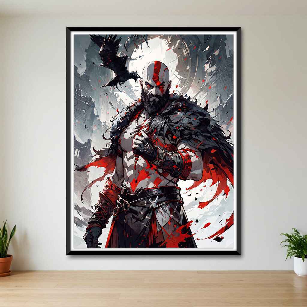 Tranh Decor Kratos God Of War Chiến Thần Hy Lạp Đầy Uy Lực Và Mạnh Mẽ - Decor Faiclup