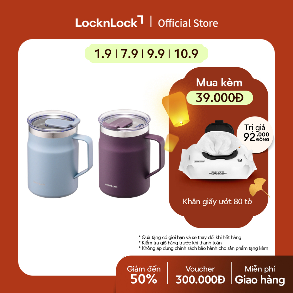 Cốc giữ nhiệt Lock&Lock Metro Table Mug 475ml LHC4219 mới (2 màu)