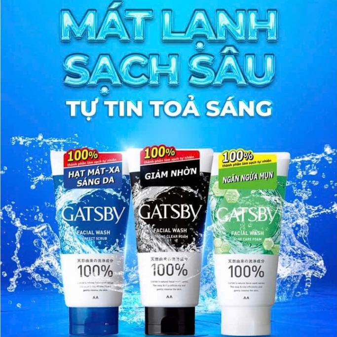 Gatsby Sữa Rửa Mặt dành cho Nam 130g