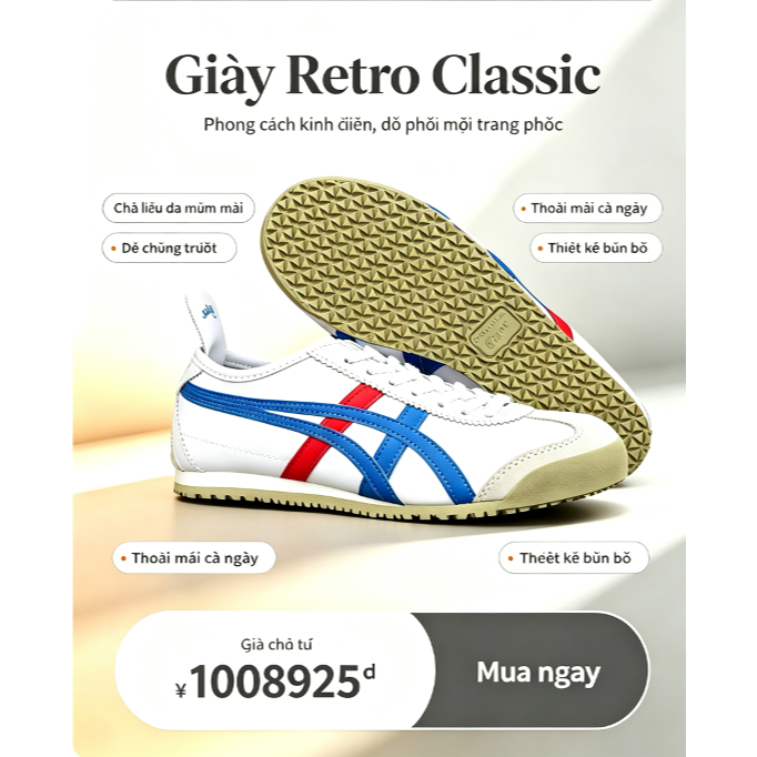 Giày Sneaker Tiger Mexico 66 Tổng Hợp Màu - Than.Shoes Giày thể thao nam và nữ