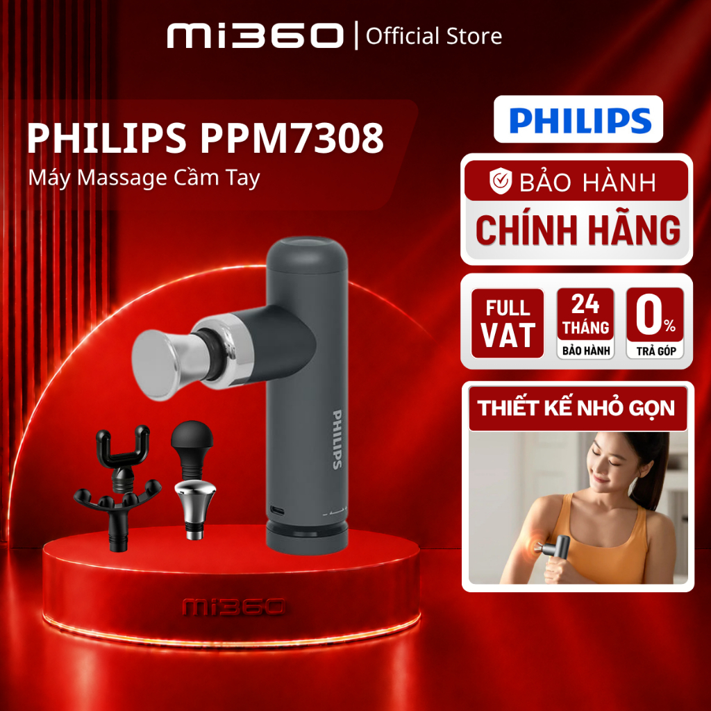 Máy Massage Cầm Tay Mini PHILIPS 7308 | Massage chuyên sâu | BH 24 Tháng