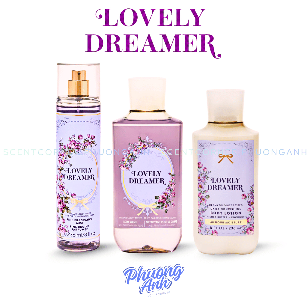 LOVELY DREAMER | Bộ sản phẩm Body Mist - Lotion - Sữa Tắm