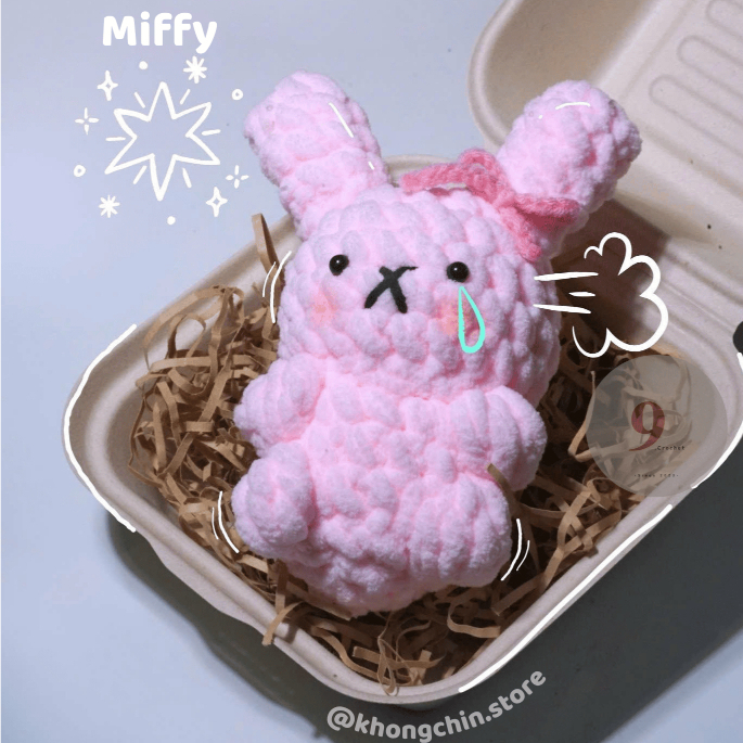 Thỏ Miffy, Thỏ miffy len, Thỏ cute móc khóa handmade [ẢNH THẬT]