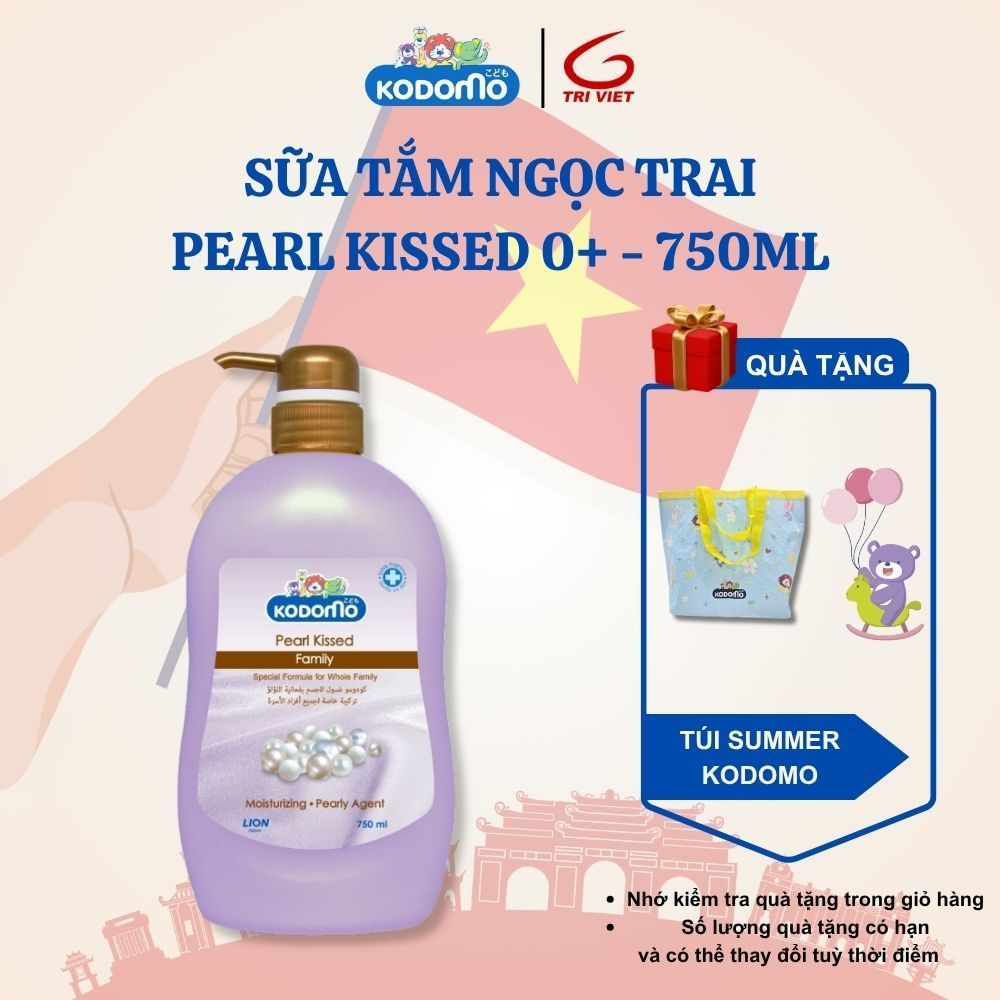 SỮA TẮM GIA ĐÌNH KODOMO TINH CHẤT HẠT NGỌC TRAI – 750ML