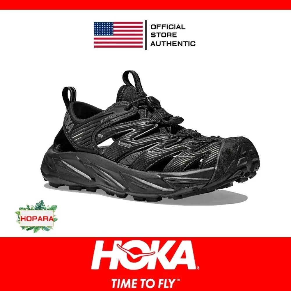 100% Genuine HOKA HOPARA Black 1106534-BBLC Unisex Beach Sneakers Sandals Slippers