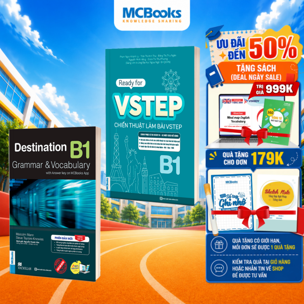 Sách - Combo Luyện thi chứng chỉ Tiếng Anh trình độ B1 - Destination B1 + VSTEP B1