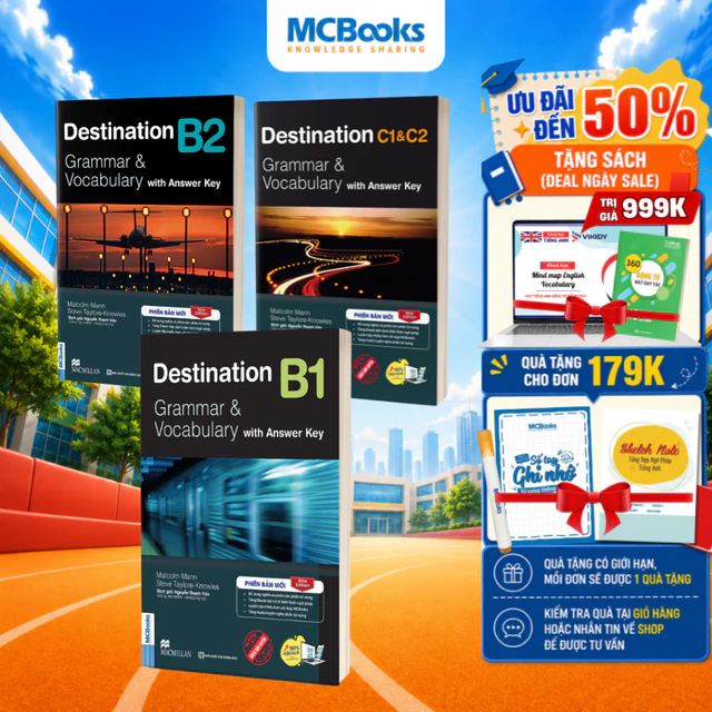 Sách - Trọn Bộ Giáo Trình Destination Grammar & Vocabulary B1, B2, C1&C2 phân loại Lẻ/combo PB 2026
