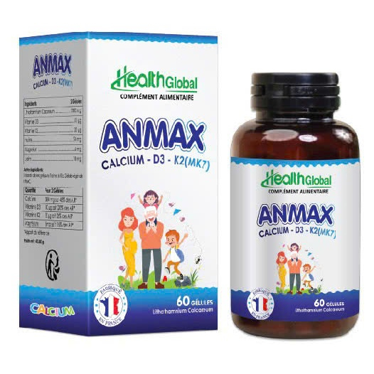 Viên Uống Canxi Hữu Cơ ANMAX Nhập Khẩu Pháp - Bổ Sung Canxi Cho Bà Bầu, Trẻ Em & Người Loãng Xương (
